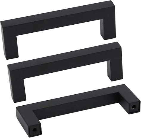 goldenwarm black square bar cabinet pull drawer handle stainless steel|goldenwarm drawer pulls.